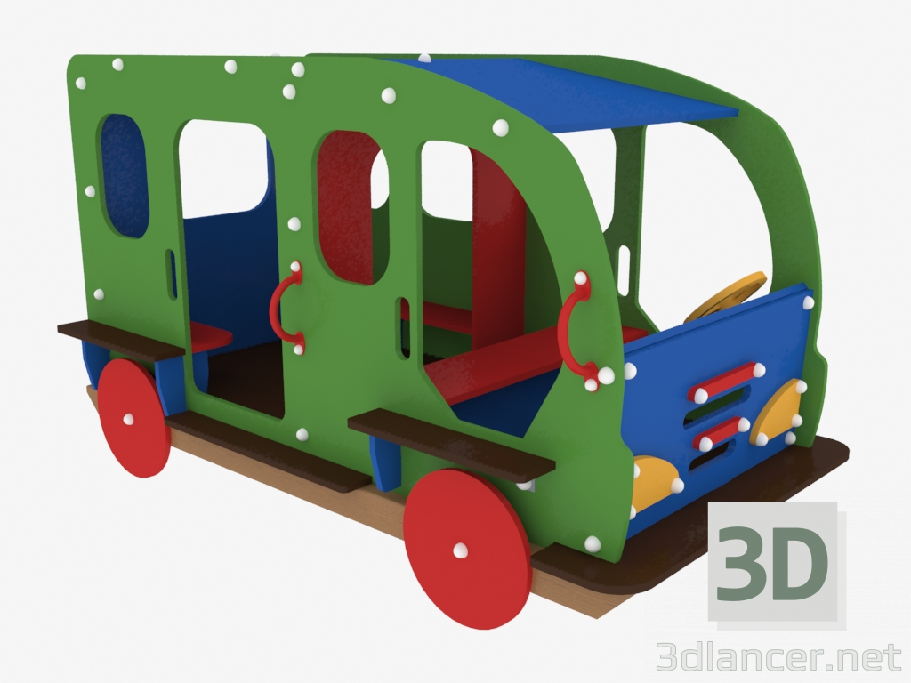 3D modeli Çocuk oyun ekipmanları Otobüs (5112) - önizleme