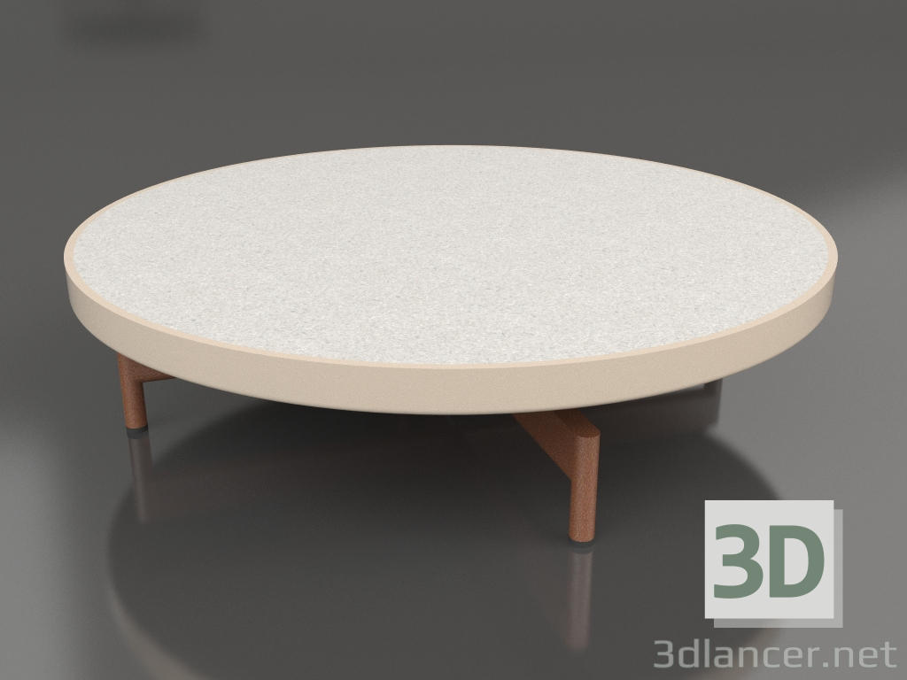 3d модель Стол журнальный круглый Ø90x22 (Sand, DEKTON Sirocco) – превью