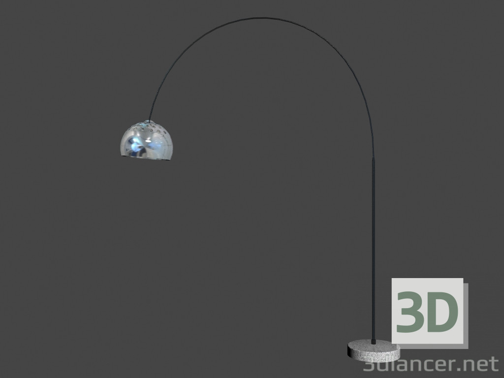 modello 3D Arco Lampada da terra cromo ml030113-1c 1h60vt e27 - anteprima