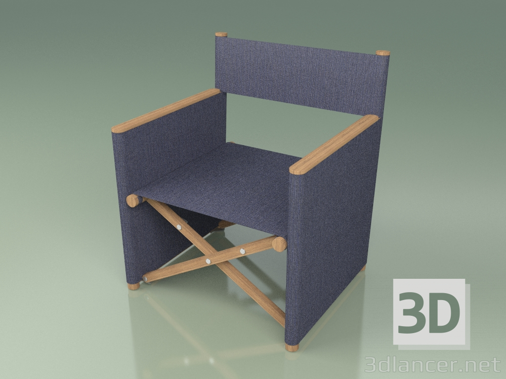 3d model Leisure director's chair 002 (Blue) - preview