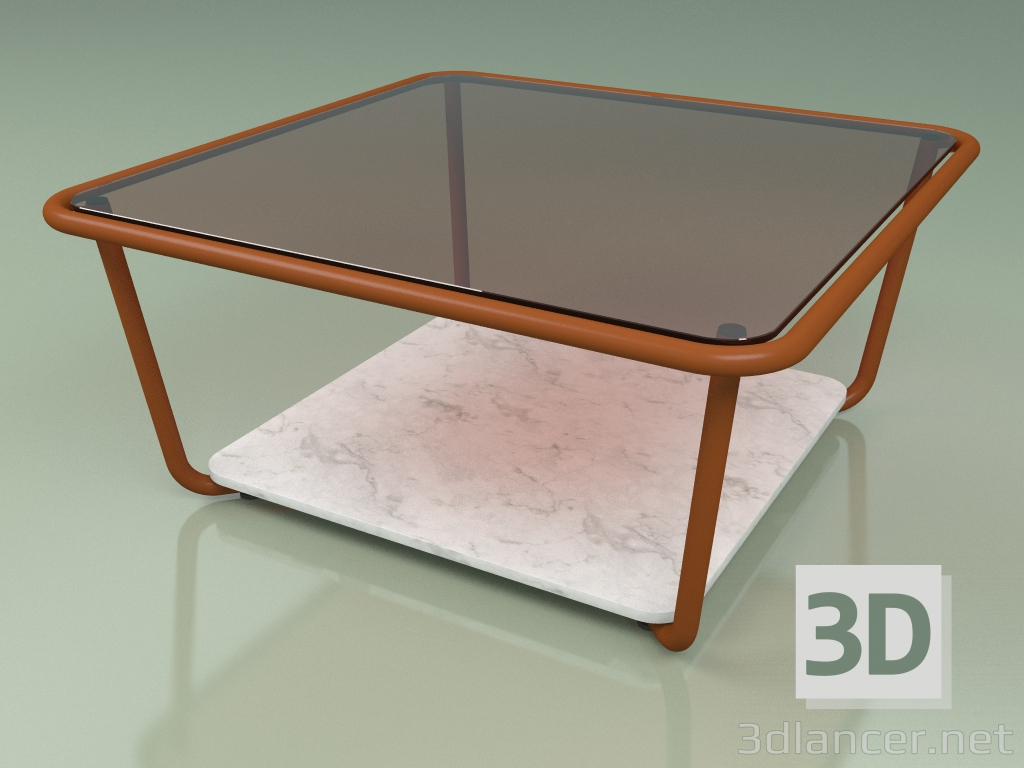 3d модель Стіл кавовий 001 (Bronzed Glass, Metal Rust, Carrara Marble) – превью
