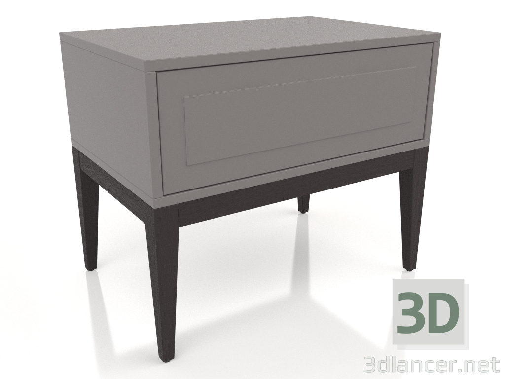 3d model Mesita de noche, chapa de nogal W, lacado gris-beige mate (59,5x39,5x50 cm) - vista previa