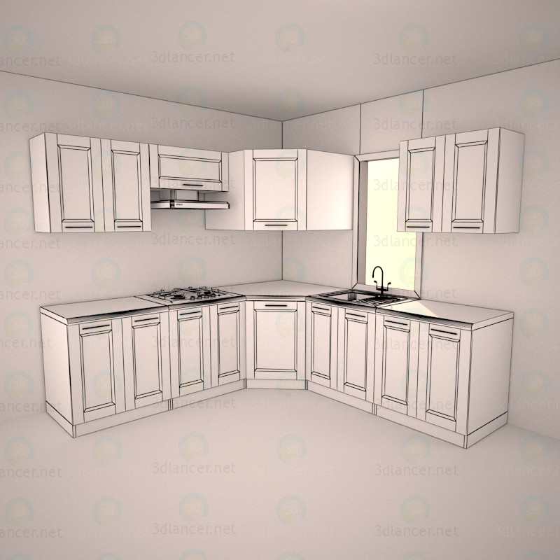 3d Кухня в стилі мінімалізм модель купити - зображення 3d Кухня в стилі мінімалізм модель купити - зображення