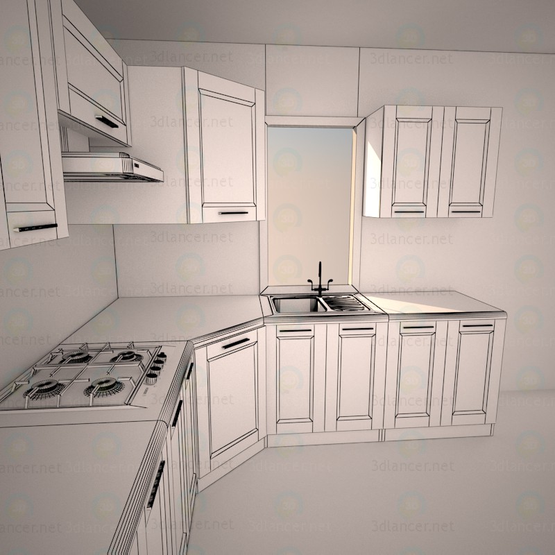3d Кухня в стилі мінімалізм модель купити - зображення 3d Кухня в стилі мінімалізм модель купити - зображення