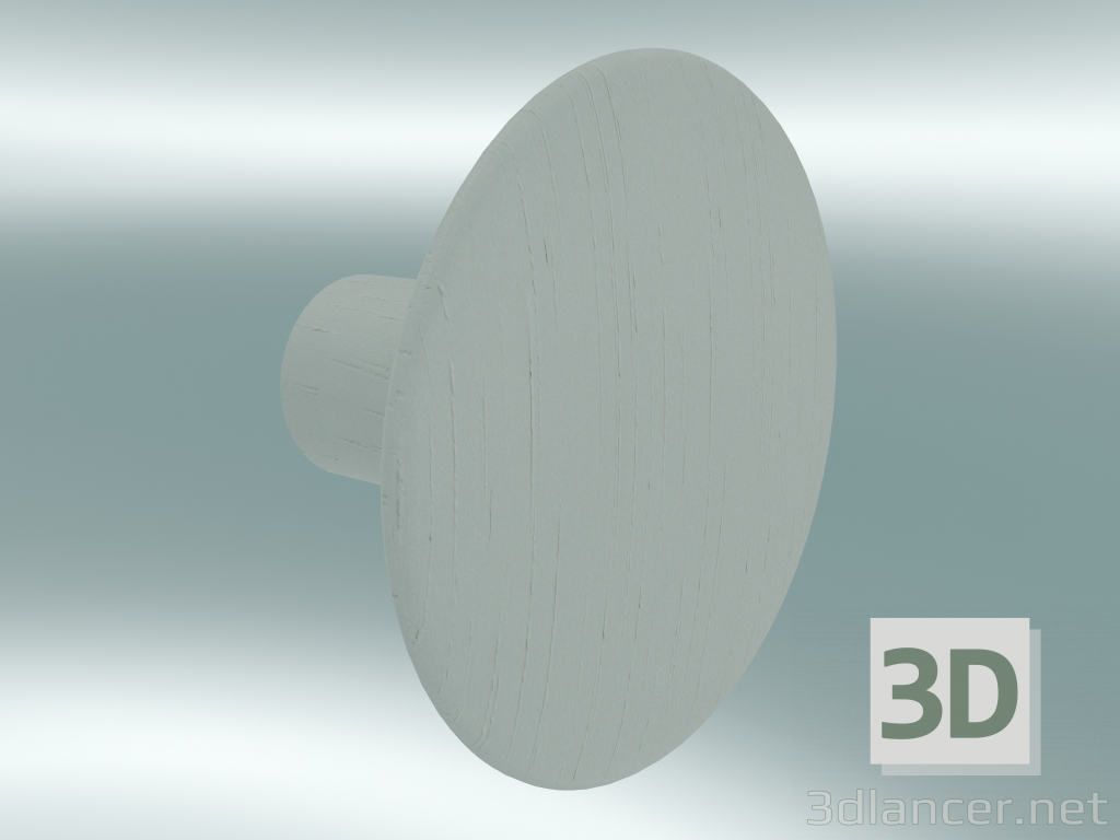 3D modeli Elbise askısı Noktalar Ahşap (Ø6.5 cm, Kirli Beyaz) - önizleme
