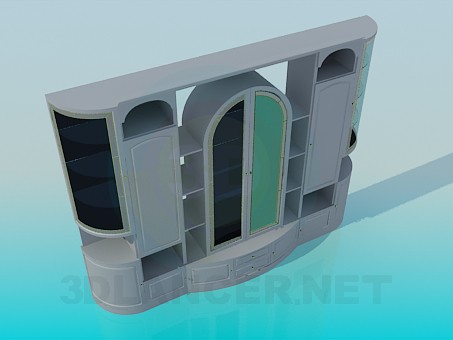 modello 3D Suite di parete di mobili - anteprima