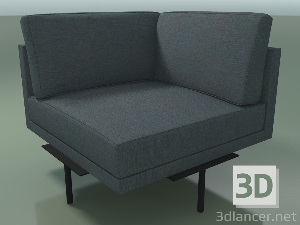 3d model Corner module 5258 (90 °, R, solid color upholstery) - preview