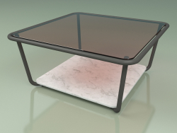 Mesa de centro 001 (vidro bronzeado, fumaça de metal, mármore de Carrara)