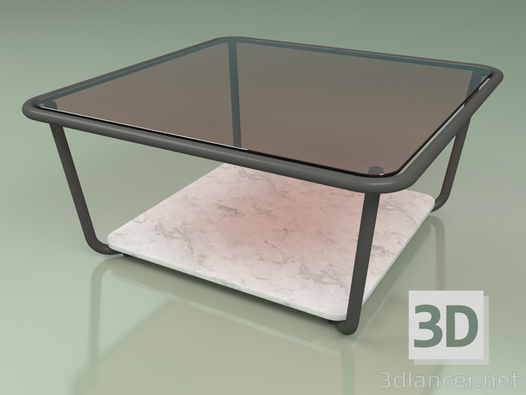 modello 3D Tavolino 001 (Vetro Bronzato, Metallo Fumé, Marmo Carrara) - anteprima
