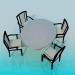 3d model Table with chairs - preview