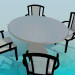 3d model Table with chairs - preview