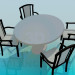 3d model Table with chairs - preview