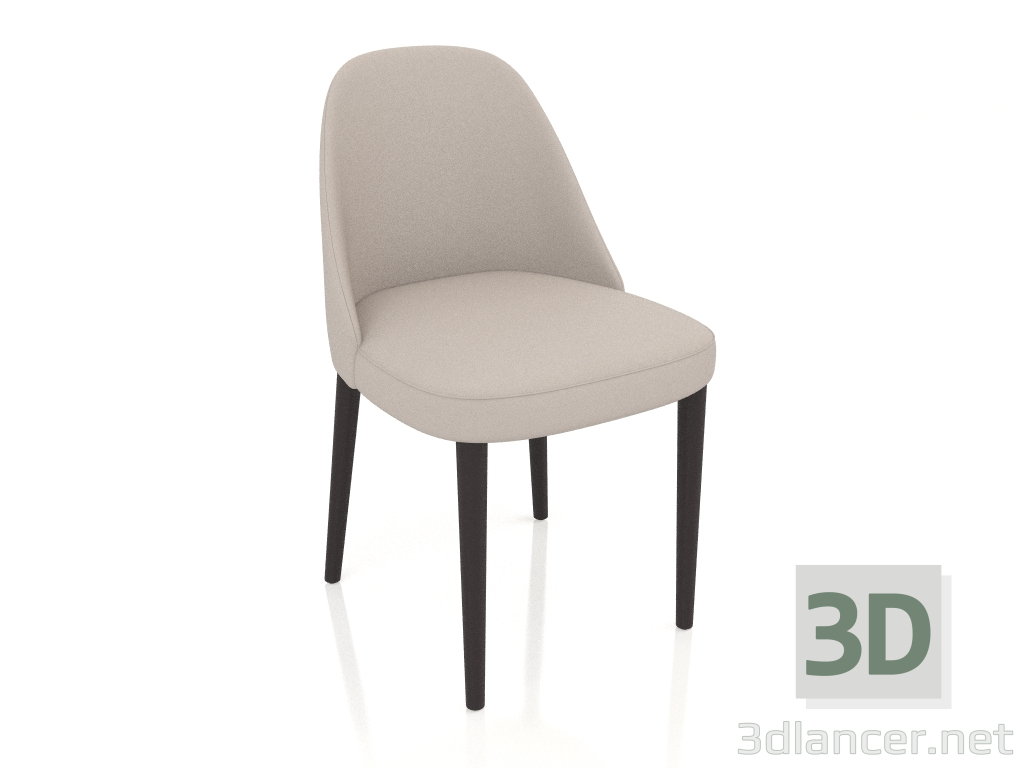 3d model Silla, acabado lacado mate gris, ecopiel 78 (49x53,5x83 cm) - vista previa