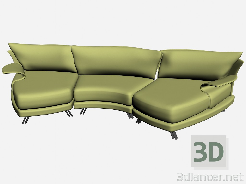 3D modeli Kanepe süper roy İki Yataklı 1 - önizleme