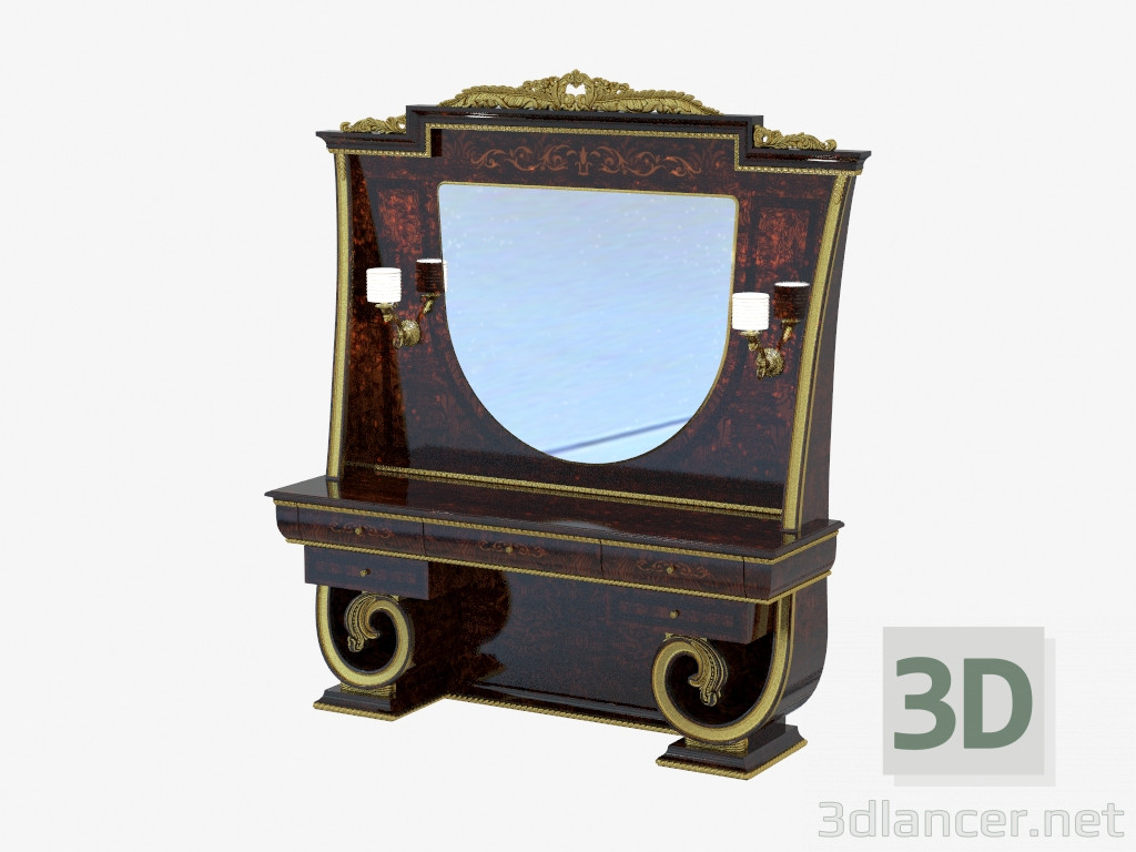 3 डी मॉडल शास्त्रीय शैली में ड्रेसिंग टेबल 1679 - पूर्वावलोकन