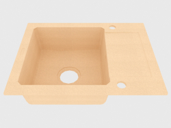 Sink, 1 bowl with a wing for drying - sand Zorba (ZQZ 711A)