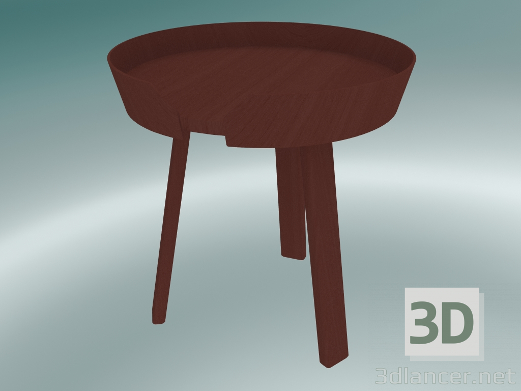 3d model Mesa de café alrededor (pequeña, rojo oscuro) - vista previa