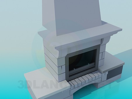 modelo 3D Chimenea con el lugar de la leña - escuchar modelo 3D Chimenea con el lugar de la leña - escuchar