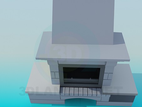 modelo 3D Chimenea con el lugar de la leña - escuchar modelo 3D Chimenea con el lugar de la leña - escuchar