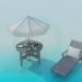 Modelo 3d Cadeira e mesa de praia - preview