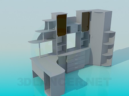 3d модель Мебель в кабинет – превью 3d модель Мебель в кабинет – превью