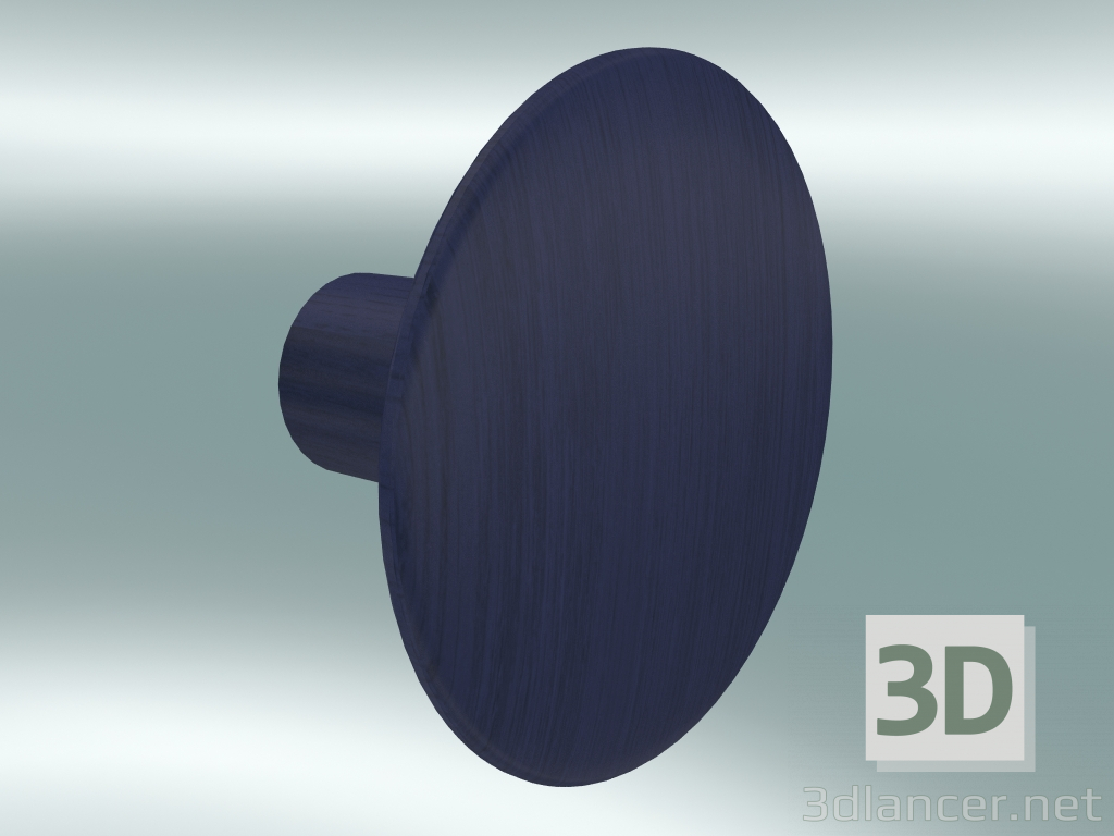 modello 3D Appendiabiti Dots Wood (Ø6,5 cm, Viola) - anteprima