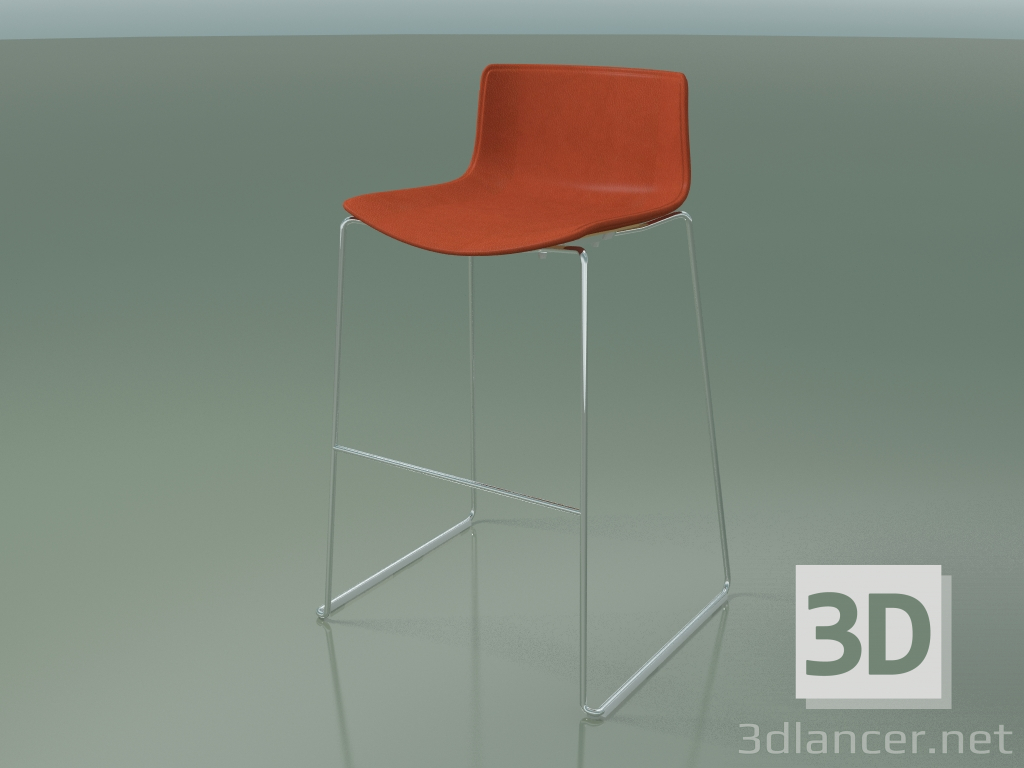 3d model Bar chair 0481 (on a sled, with leather upholstery) - preview