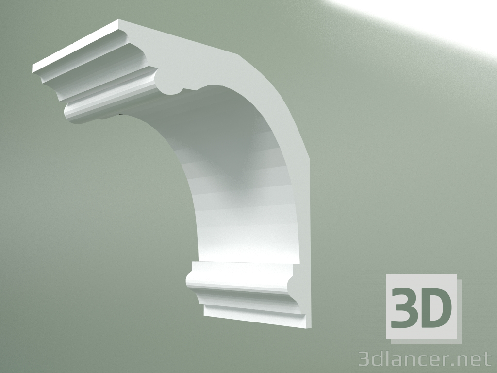modello 3D Cornicione in gesso (zoccolo a soffitto) KT165 - anteprima