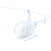 3d Helicopter Robinson R44 model buy - render