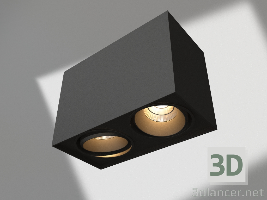 modello 3D Lampada SP-CUBUS-S100x200BK-2x11W Bianco Caldo 40° - anteprima