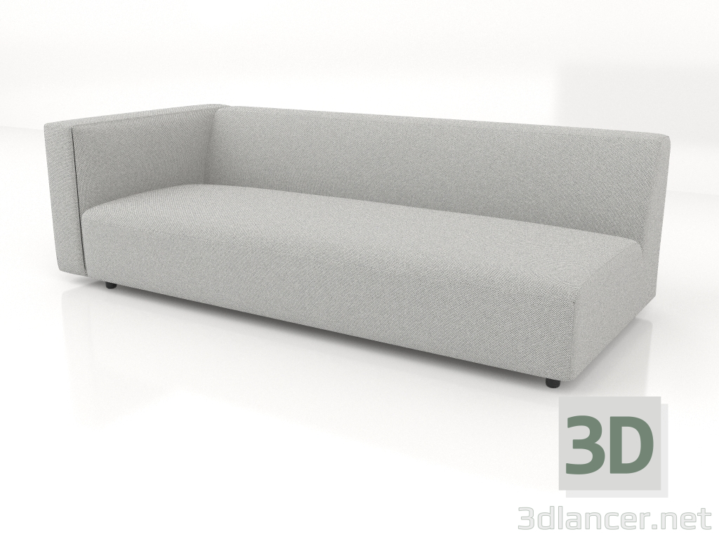 modello 3D Modulo divano per 2 persone (XL) 223x100 con bracciolo a sinistra - anteprima