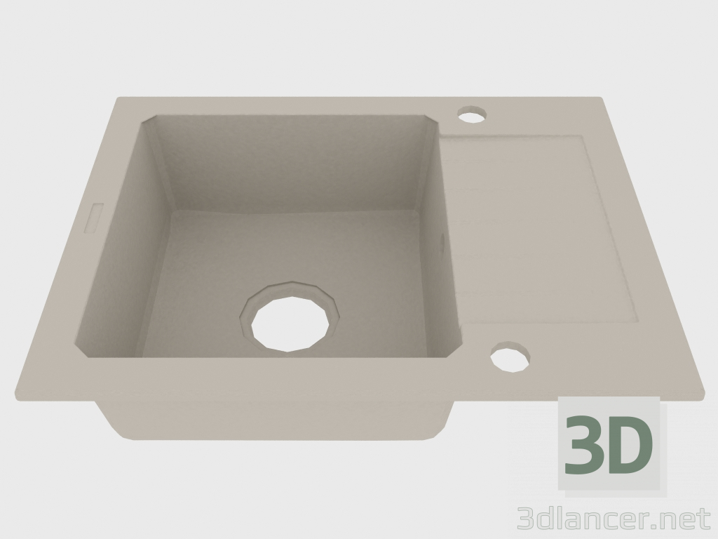 3D modeli Lavabo, kurutma için kanatlı 1 kase - alabaster Zorba (ZQZ A11A) - önizleme