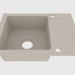 modello 3D Lavello, 1 vasca con un'ala per asciugatura - alabastro Zorba (ZQZ A11A) - anteprima