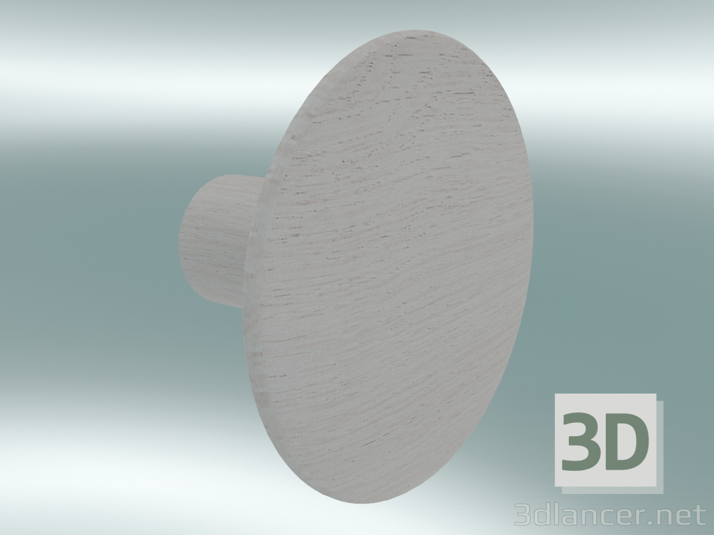 modello 3D Appendiabiti Dots Wood (Ø6,5 cm, Rosa) - anteprima