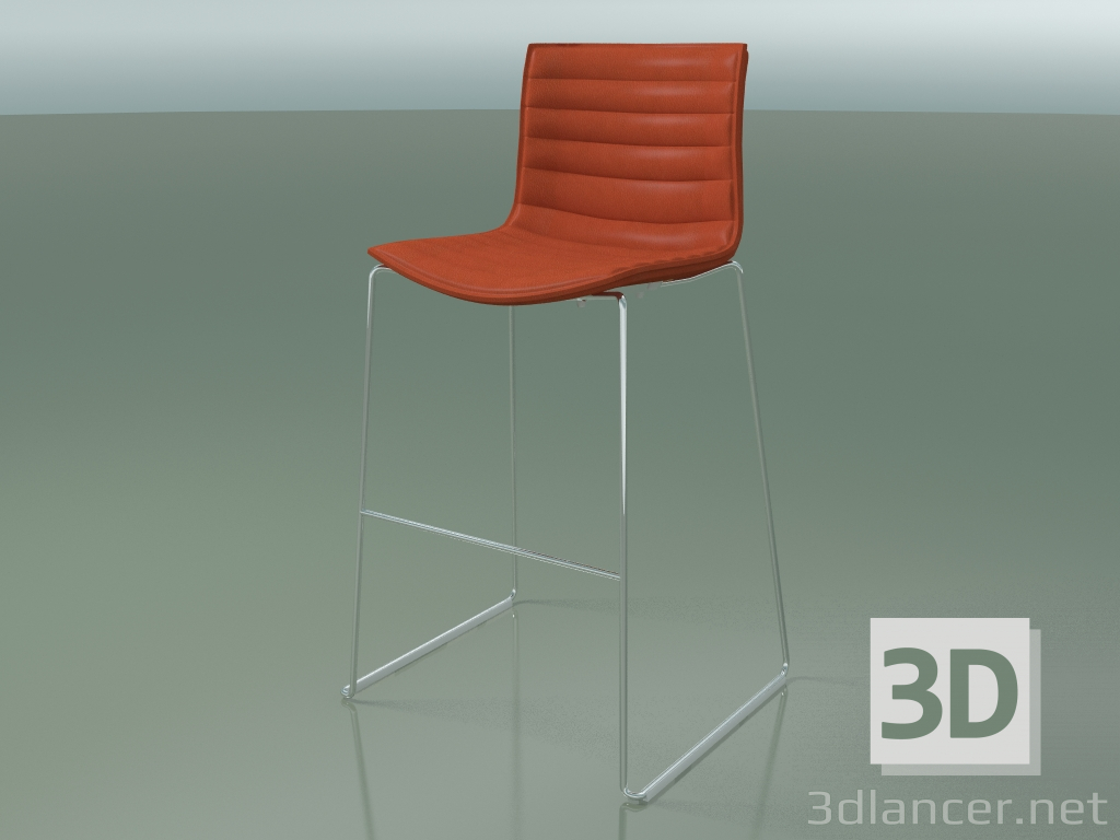 modèle 3D Chaise de bar 0473 (sur un traîneau, avec revêtement en cuir) - preview