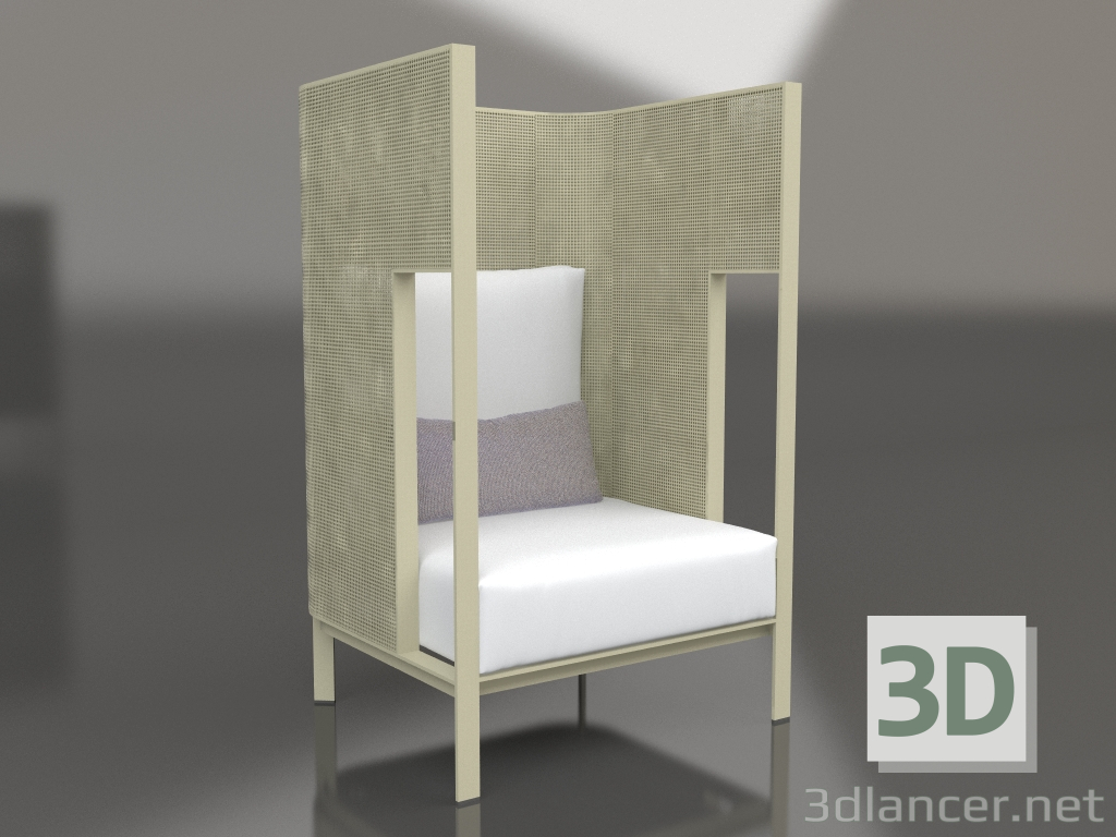 3d model Chaise lounge cocoon (Gold) - preview