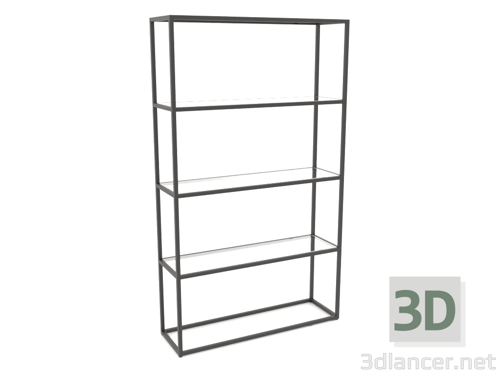 3D Modell Großes rechteckiges Regal (GLAS, 100x30x170) - Vorschau