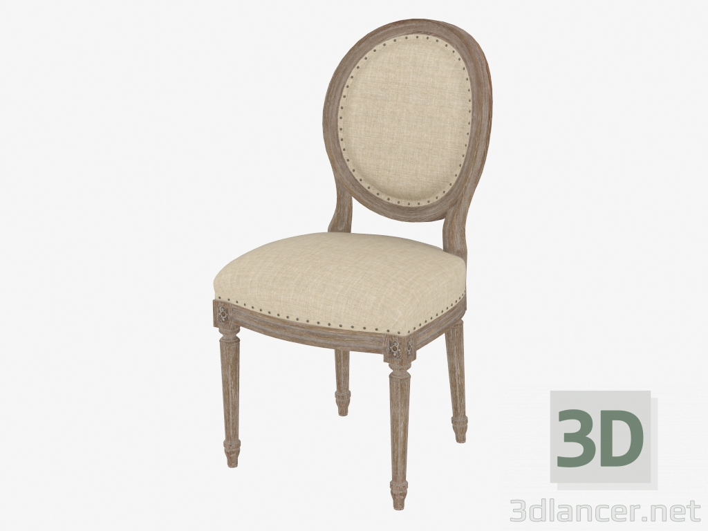 modello 3D Sedia da pranzo d'epoca francese LOUIS ROUND sedia laterale (8827.0003.A015) - anteprima