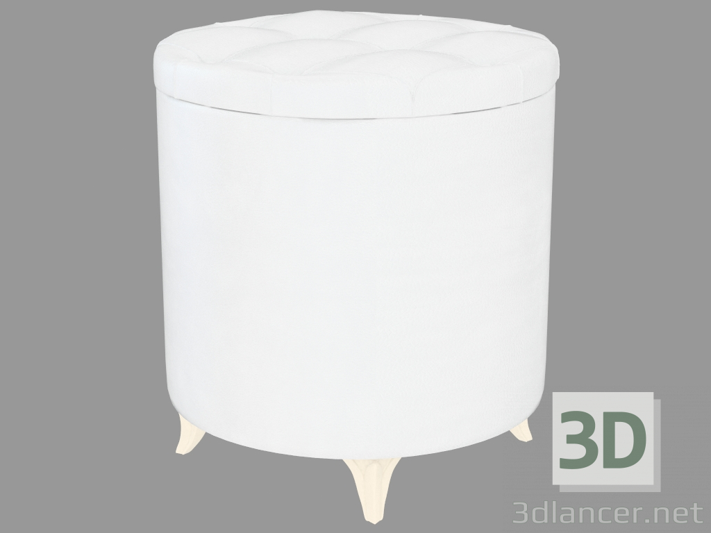 3d model Pouf in leather upholstery PQTOD - preview