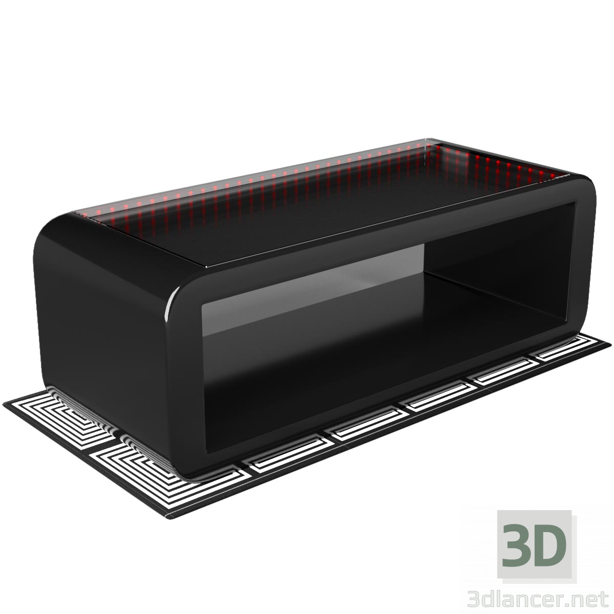 3 डी 3-डी इन्फिनिटी प्रभाव के साथ डिजाइनर तालिका। मॉडल खरीद - रेंडर