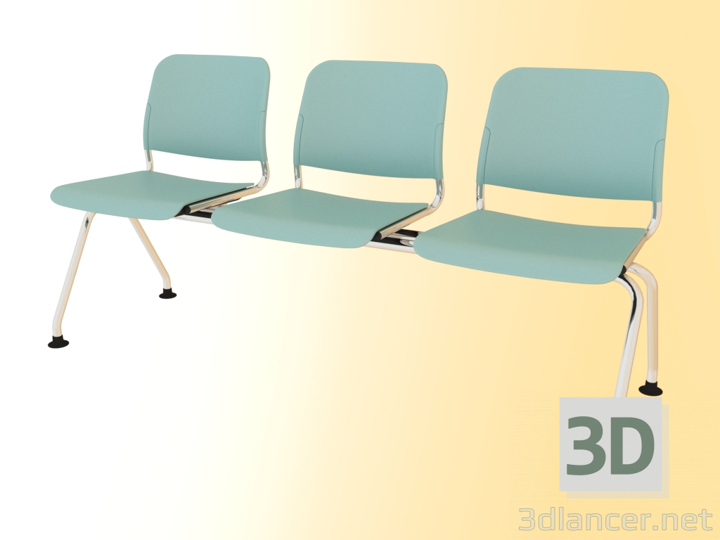 3d model Triple bench (522L3) - preview