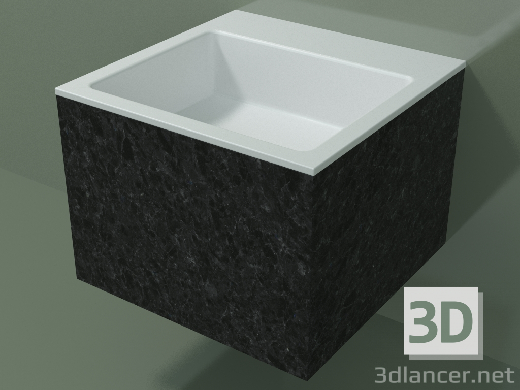 3D modeli Duvara monte lavabo (02R122302, Nero Assoluto M03, L 48, P 48, H 36 cm) - önizleme