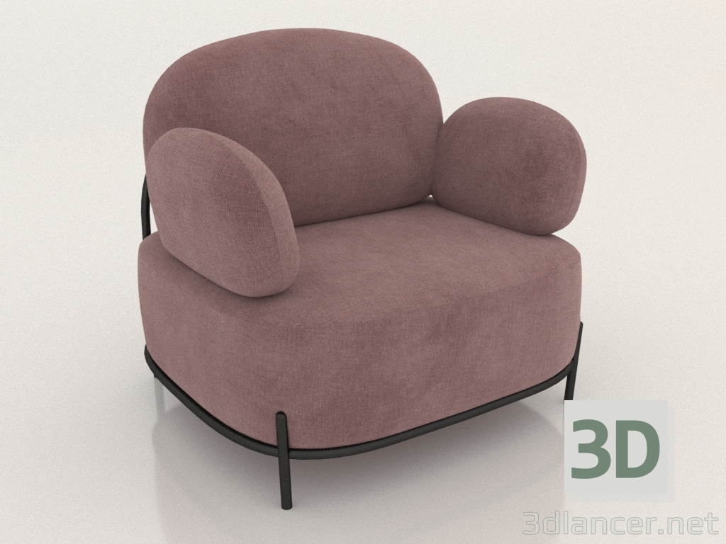 modello 3D Poltrona Coco (rosa) - anteprima