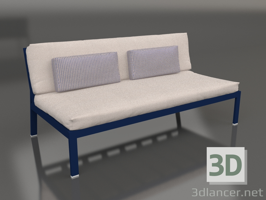 modèle 3D Module canapé, section 4 (Bleu nuit) - preview