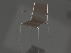 Chair with armrests Noel (Steel Base, Dark Gray Wool)