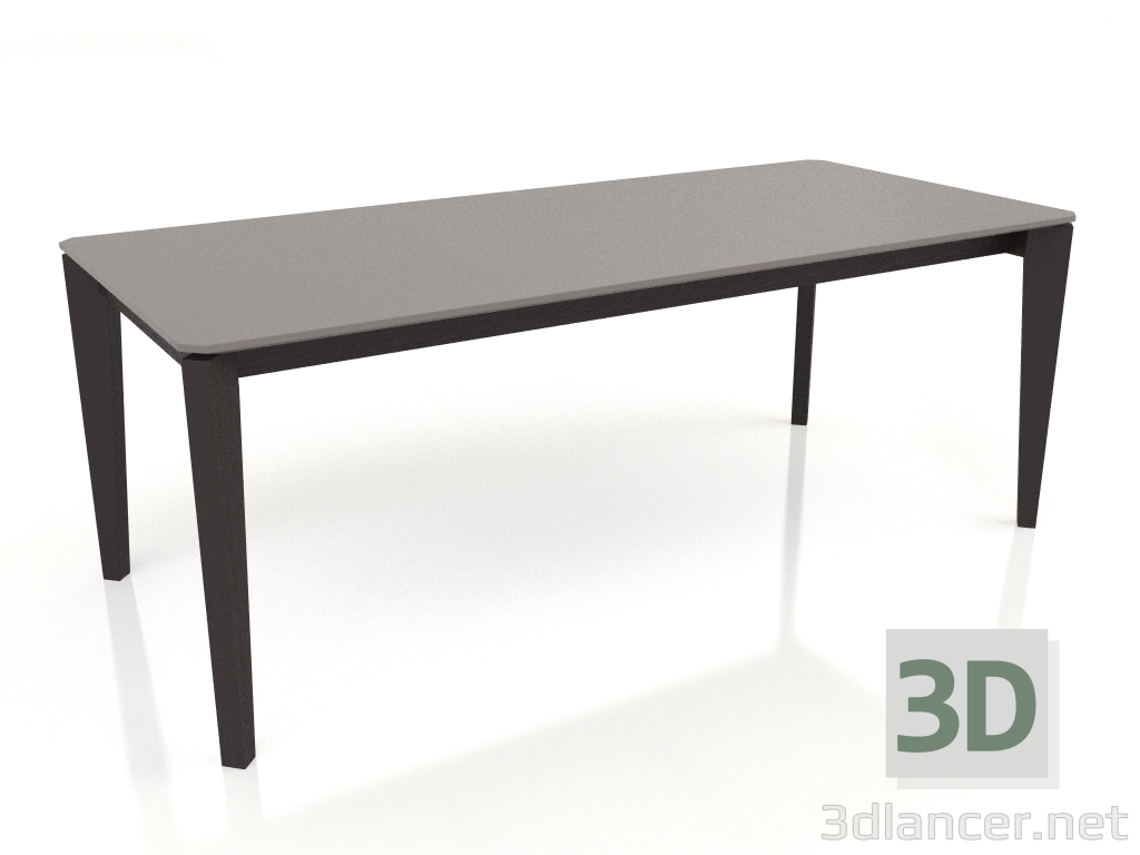 Modelo 3d Mesa de jantar, folheado de nogueira com acabamento W, laca cinza-bege fosca (200x90x75 cm) - preview