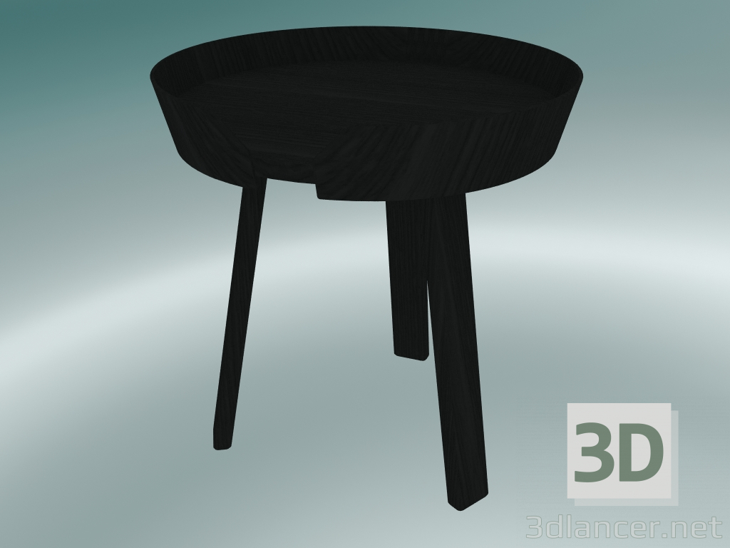3d model Mesa de café alrededor (pequeña, negra) - vista previa