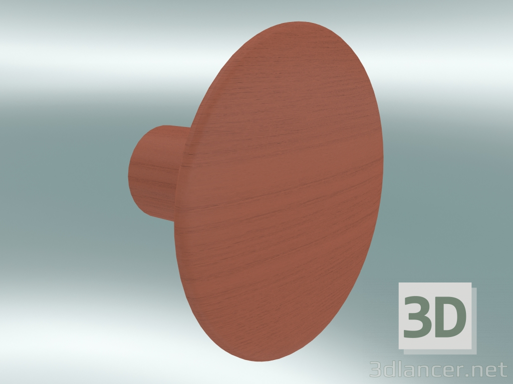 modello 3D Appendiabiti Dots Wood (Ø6,5 cm, mandarino) - anteprima