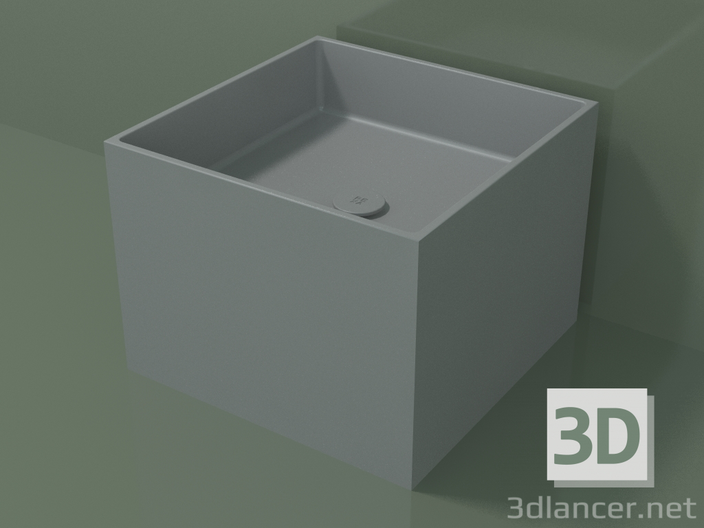 modèle 3D Vasque à poser (01UN22301, gris argenté C35, L 48, P 48, H 36 cm) - preview