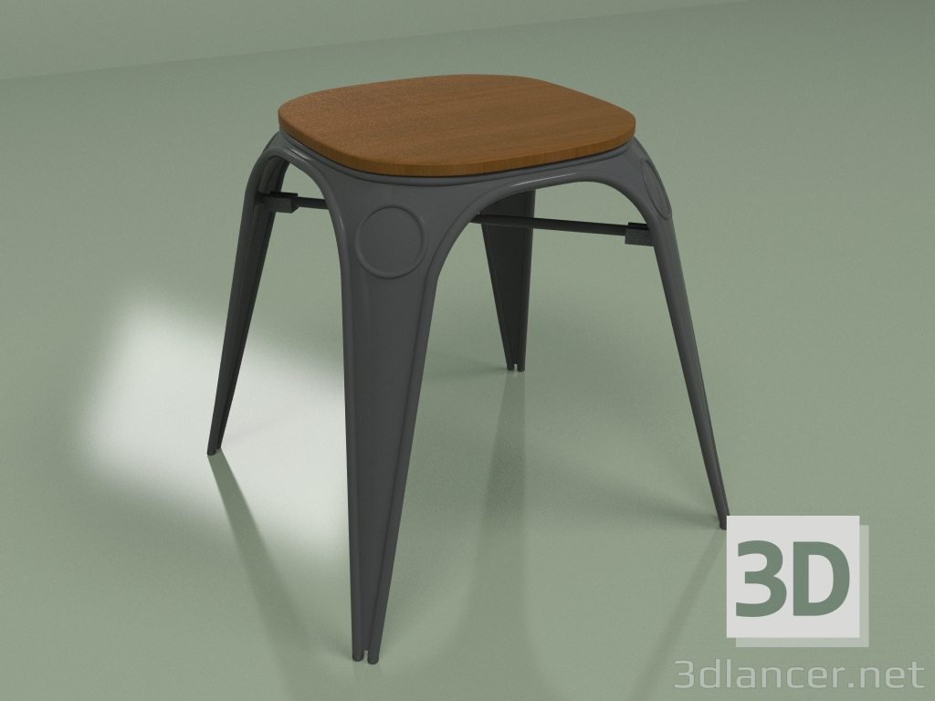 modèle 3D Tabouret Louix hauteur 46 (gris foncé) - preview